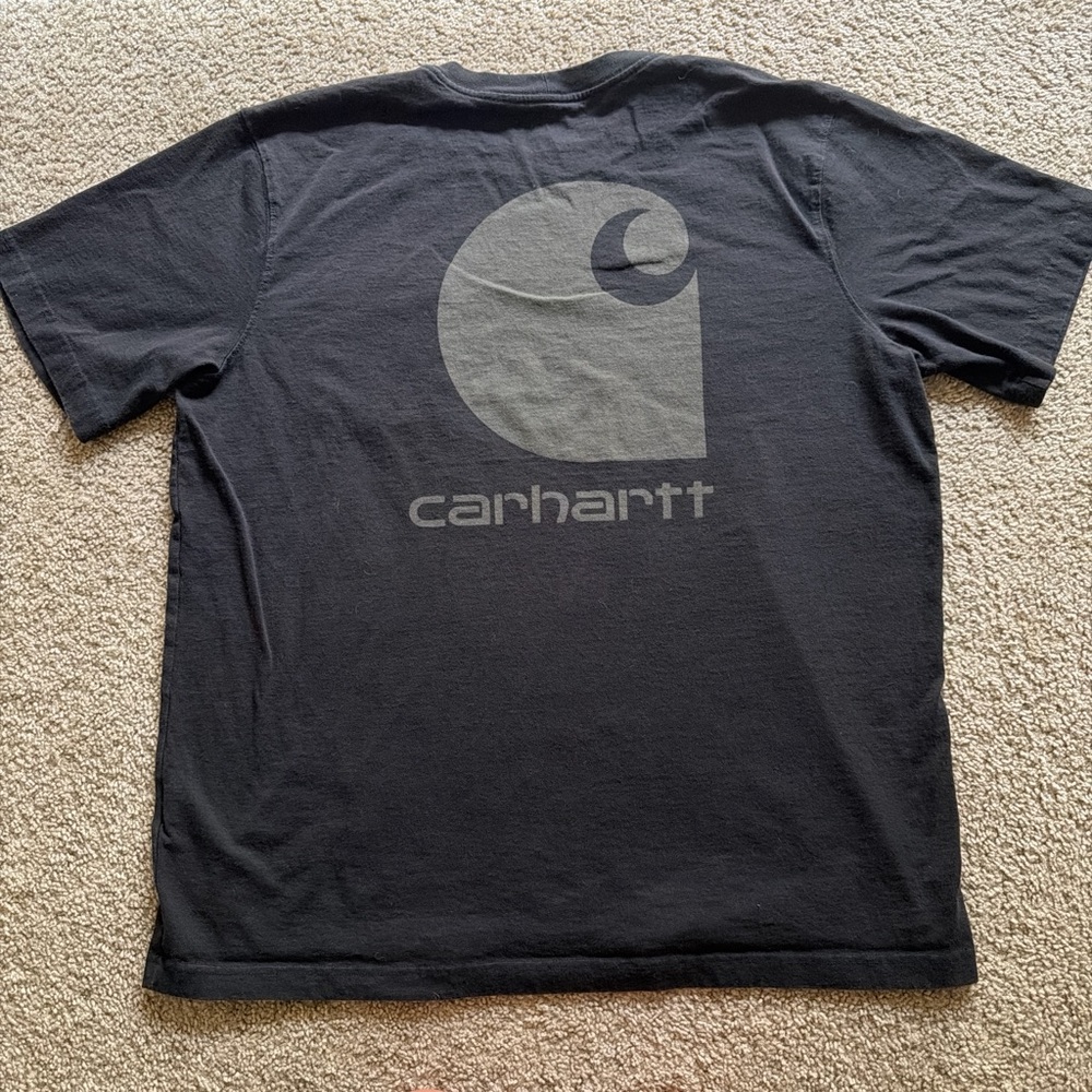 Carhartt Black Short-Sleeve Tee with Large Gray Logo